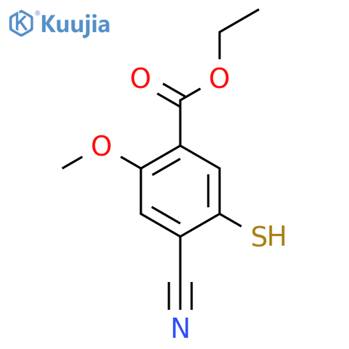 Ethyl 4-cyano-5-mercapto-2-methoxybenzoate structure