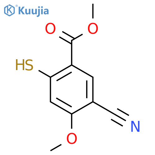 Methyl 5-cyano-2-mercapto-4-methoxybenzoate structure