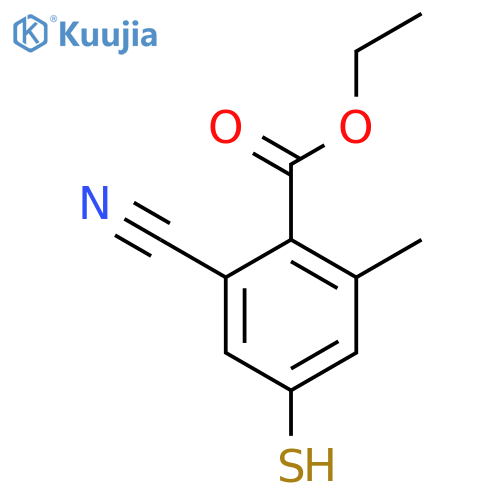 Ethyl 2-cyano-4-mercapto-6-methylbenzoate structure