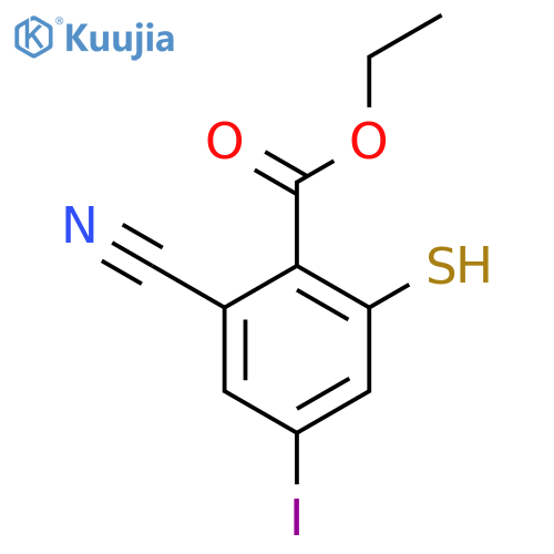Ethyl 2-cyano-4-iodo-6-mercaptobenzoate structure
