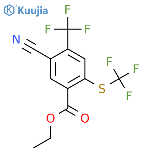 Ethyl 5-cyano-4-trifluoromethyl-2-(trifluoromethylthio)benzoate structure