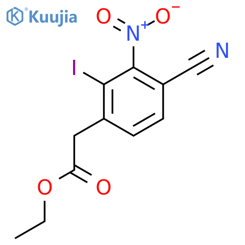 Ethyl 4-cyano-2-iodo-3-nitrophenylacetate structure