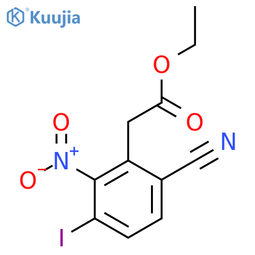 Ethyl 6-cyano-3-iodo-2-nitrophenylacetate structure
