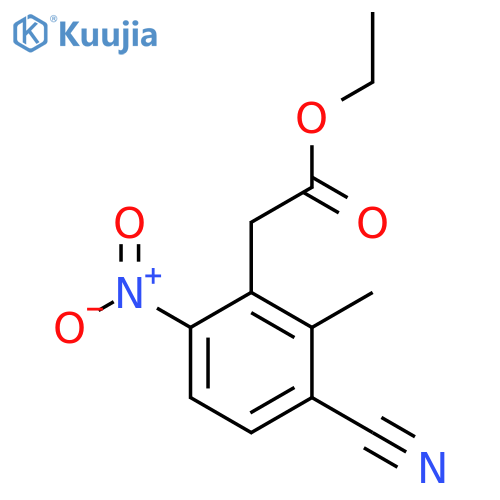 Ethyl 3-cyano-2-methyl-6-nitrophenylacetate structure