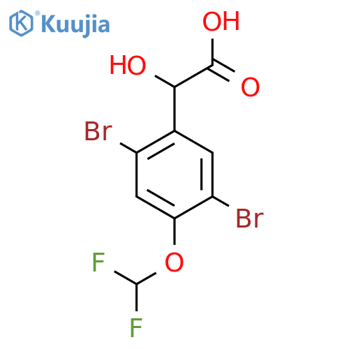 2,5-Dibromo-4-(difluoromethoxy)mandelic acid structure