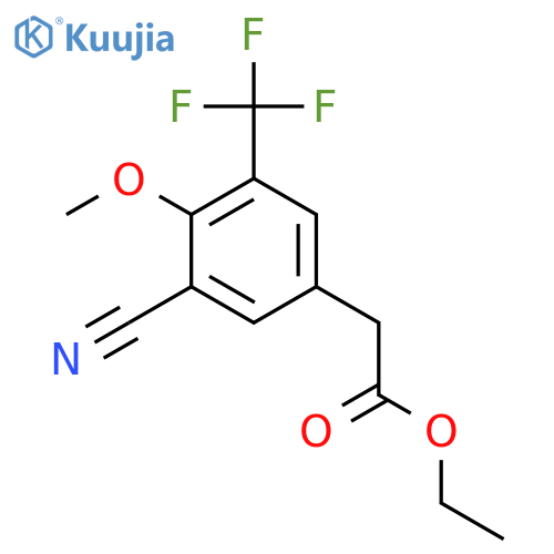 Ethyl 3-cyano-4-methoxy-5-(trifluoromethyl)phenylacetate structure