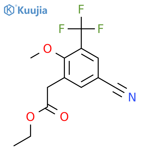 Ethyl 5-cyano-2-methoxy-3-(trifluoromethyl)phenylacetate structure