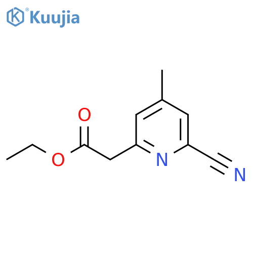 Ethyl 2-cyano-4-methylpyridine-6-acetate structure