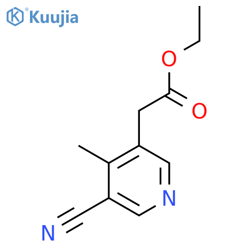Ethyl 3-cyano-4-methylpyridine-5-acetate structure