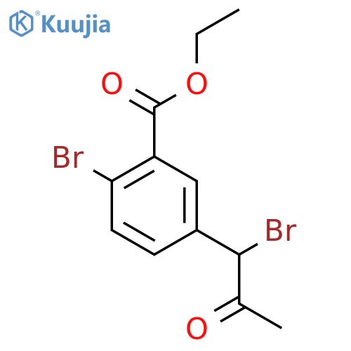 Ethyl 2-bromo-5-(1-bromo-2-oxopropyl)benzoate structure