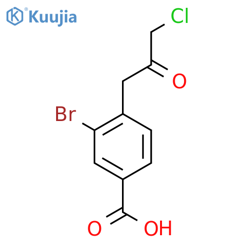 3-Bromo-4-(3-chloro-2-oxopropyl)benzoic acid structure