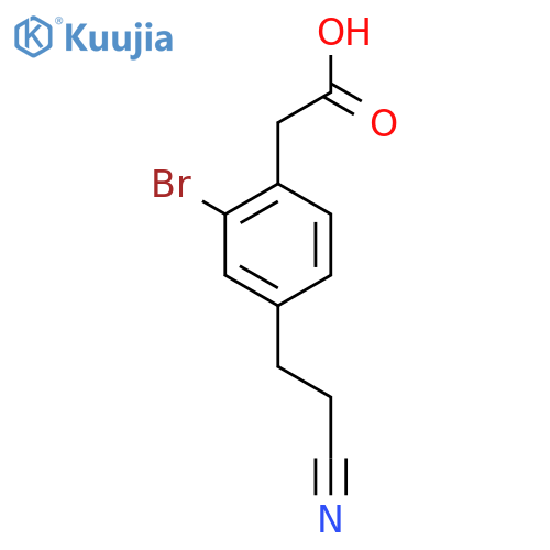 2-Bromo-4-(2-cyanoethyl)phenylacetic acid structure