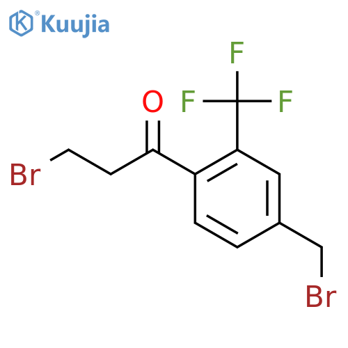 3-Bromo-1-(4-(bromomethyl)-2-(trifluoromethyl)phenyl)propan-1-one structure