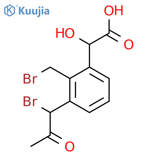 3-(1-Bromo-2-oxopropyl)-2-(bromomethyl)mandelic acid structure