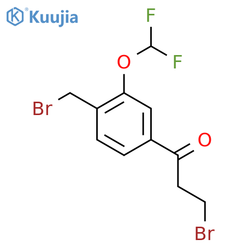 3-Bromo-1-(4-(bromomethyl)-3-(difluoromethoxy)phenyl)propan-1-one structure