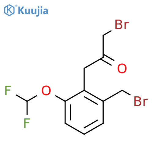 3-Bromo-1-(2-(bromomethyl)-6-(difluoromethoxy)phenyl)propan-2-one structure