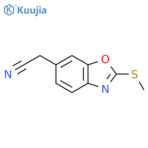 2-(Methylthio)benzo[d]oxazole-6-acetonitrile structure
