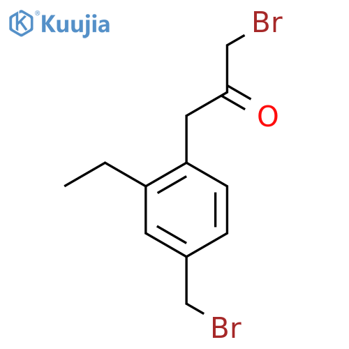 1-Bromo-3-(4-(bromomethyl)-2-ethylphenyl)propan-2-one structure