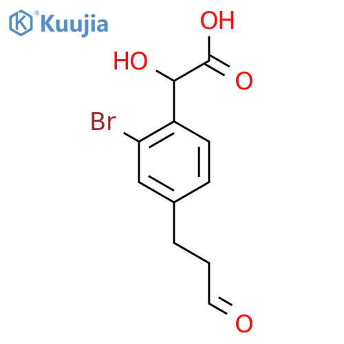 2-Bromo-4-(3-oxopropyl)mandelic acid structure
