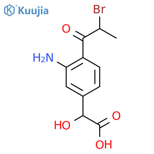 3-Amino-4-(2-bromopropanoyl)mandelic acid structure