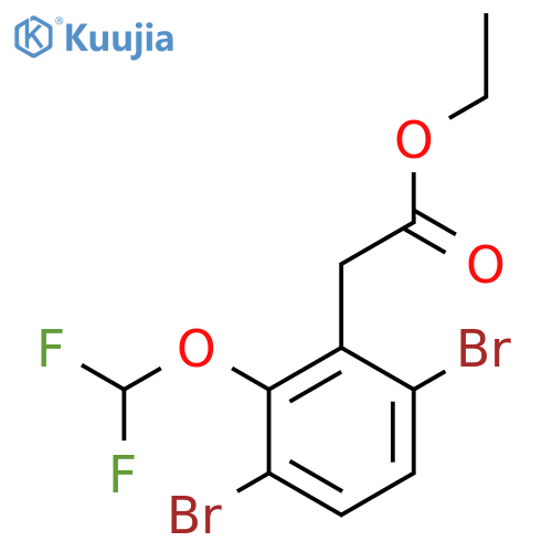 Ethyl 3,6-dibromo-2-(difluoromethoxy)phenylacetate structure