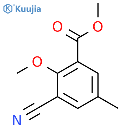 Methyl 3-cyano-2-methoxy-5-methylbenzoate structure
