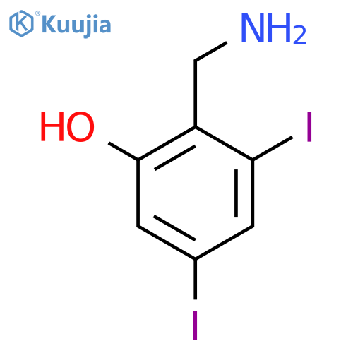 2,4-Diiodo-6-hydroxybenzylamine structure