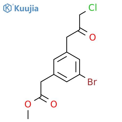 Methyl 3-bromo-5-(3-chloro-2-oxopropyl)phenylacetate structure