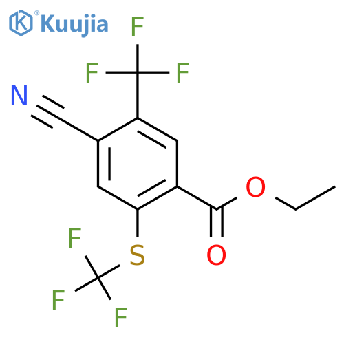 Ethyl 4-cyano-5-trifluoromethyl-2-(trifluoromethylthio)benzoate structure