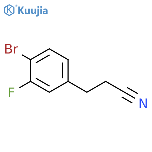 Benzenepropanenitrile, 4-bromo-3-fluoro- structure