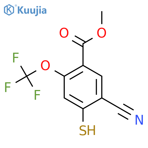 Methyl 5-cyano-4-mercapto-2-(trifluoromethoxy)benzoate structure