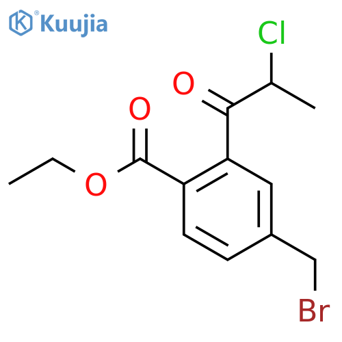 Ethyl 4-(bromomethyl)-2-(2-chloropropanoyl)benzoate structure