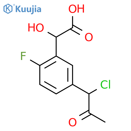 5-(1-Chloro-2-oxopropyl)-2-fluoromandelic acid structure