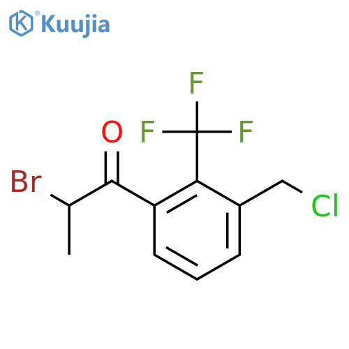 2-Bromo-1-(3-(chloromethyl)-2-(trifluoromethyl)phenyl)propan-1-one structure