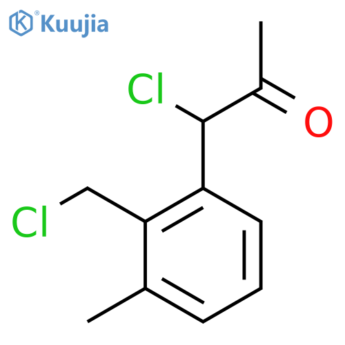 1-Chloro-1-(2-(chloromethyl)-3-methylphenyl)propan-2-one structure