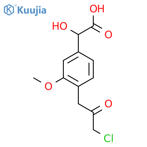 4-(3-Chloro-2-oxopropyl)-3-methoxymandelic acid structure