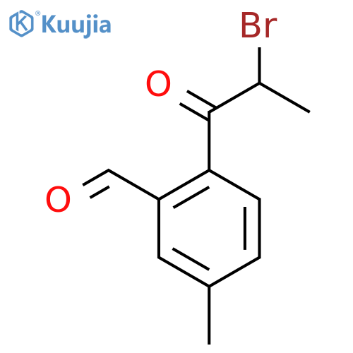 2-(2-Bromopropanoyl)-5-methylbenzaldehyde structure