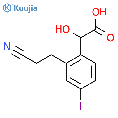 2-(2-Cyanoethyl)-4-iodomandelic acid structure