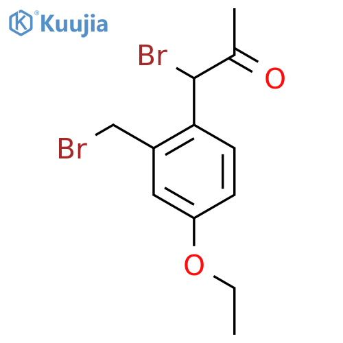 1-Bromo-1-(2-(bromomethyl)-4-ethoxyphenyl)propan-2-one structure