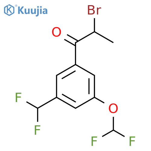 2-Bromo-1-(3-(difluoromethoxy)-5-(difluoromethyl)phenyl)propan-1-one structure