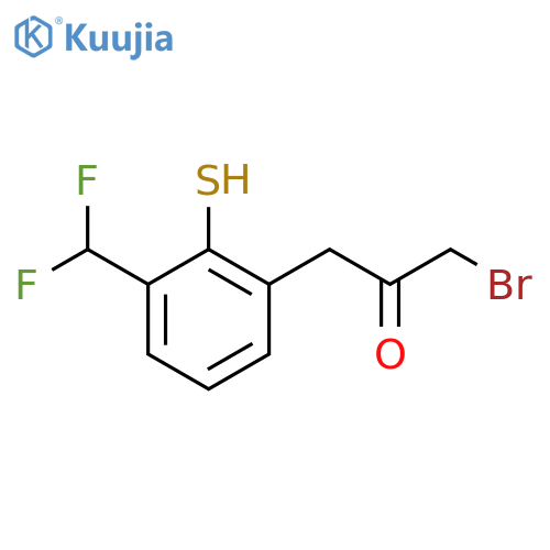 1-Bromo-3-(3-(difluoromethyl)-2-mercaptophenyl)propan-2-one structure