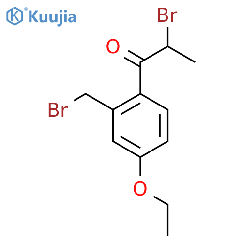 2-Bromo-1-(2-(bromomethyl)-4-ethoxyphenyl)propan-1-one structure