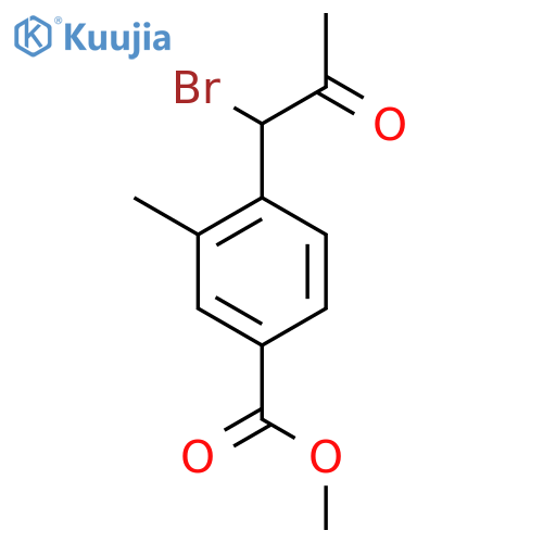 Methyl 4-(1-bromo-2-oxopropyl)-3-methylbenzoate structure