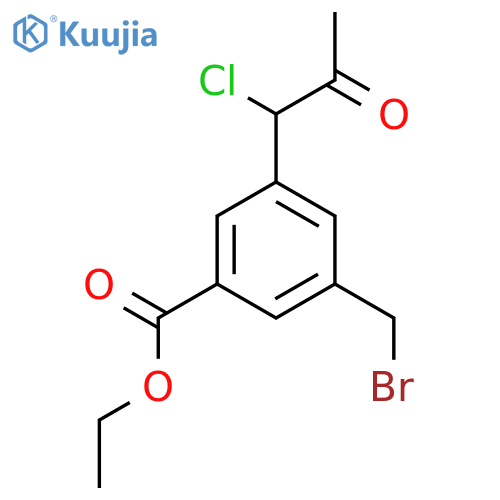 Ethyl 3-(bromomethyl)-5-(1-chloro-2-oxopropyl)benzoate structure