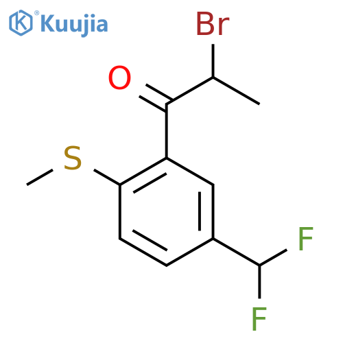 2-Bromo-1-(5-(difluoromethyl)-2-(methylthio)phenyl)propan-1-one structure