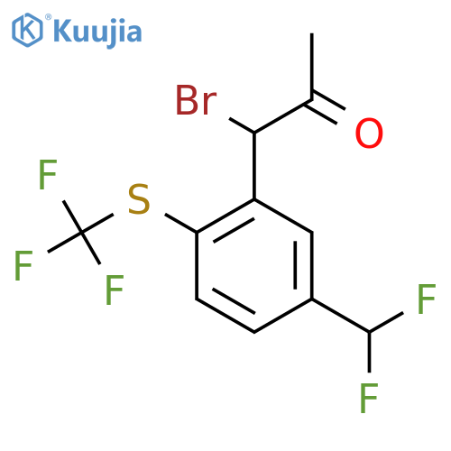 1-Bromo-1-(5-(difluoromethyl)-2-(trifluoromethylthio)phenyl)propan-2-one structure