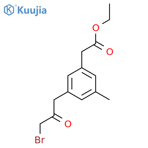 Ethyl 3-(3-bromo-2-oxopropyl)-5-methylphenylacetate structure