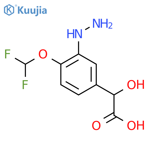 4-(Difluoromethoxy)-3-hydrazinylmandelic acid structure