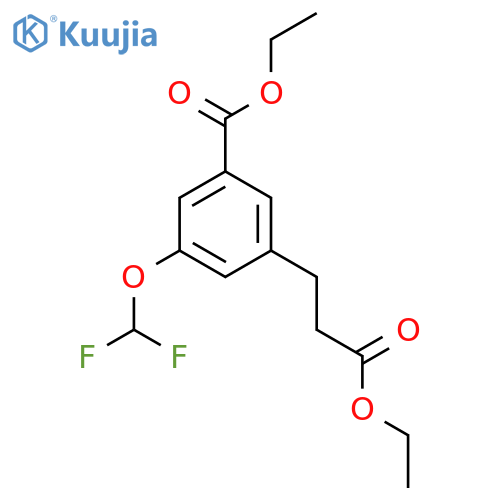 Ethyl 3-(difluoromethoxy)-5-(3-ethoxy-3-oxopropyl)benzoate structure