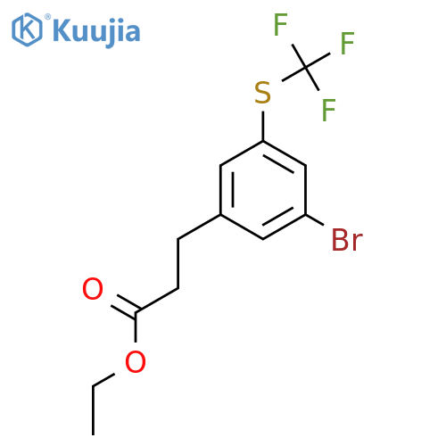 Ethyl 3-(3-bromo-5-(trifluoromethylthio)phenyl)propanoate structure